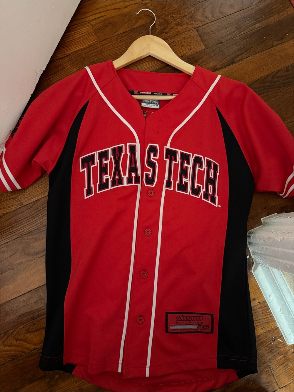 Colosseum Red Baseball Jersey with Black Trim